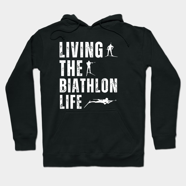 Biathlon Athlete Hoodie by footballomatic